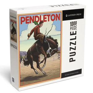1000 Piece Pendleton, OR Bucking Bronco Puzzle - Lantern Press