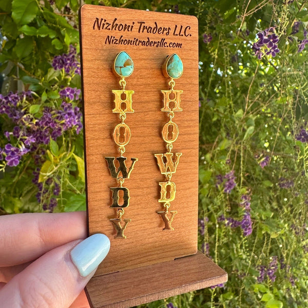 "the Golden Collection Turquoise Earrings- Nizhoni Traders LLC