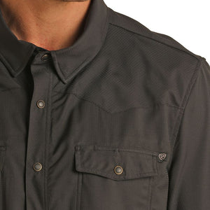 Men's Tek Solid Ripstop Snap Shirt - Rock & Roll Denim