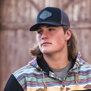 STS RANCHWEAR Blk/Gry Lin. Diamond Cap