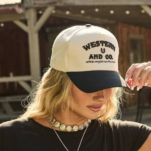 W&CO Black and Cream Hat - Western & Co