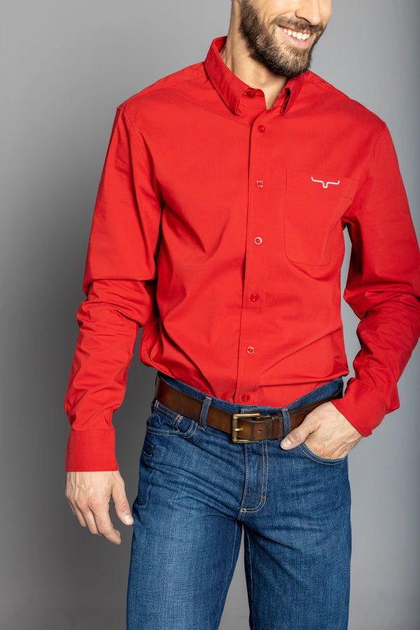 Men's Red Dress Shirt - Kimes Ranch