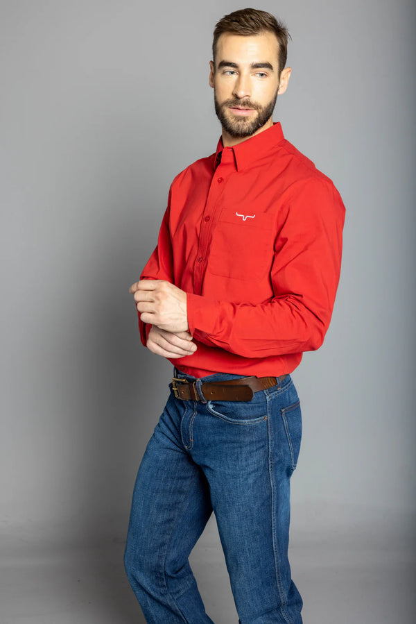 Men's Red Dress Shirt - Kimes Ranch