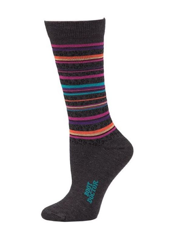 Women's Leopard Striped Crew Sock - The Boot Doctor