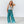 Women's Printed Teal High Rise Pants - Lucky & Blessed