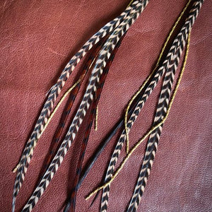 Mini Feather Earrings Coral & Chocolate Grizzly - ASTALI