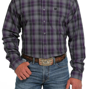 Cinch Men's Plaid 100% Cotton Western Shirt Big and Tall