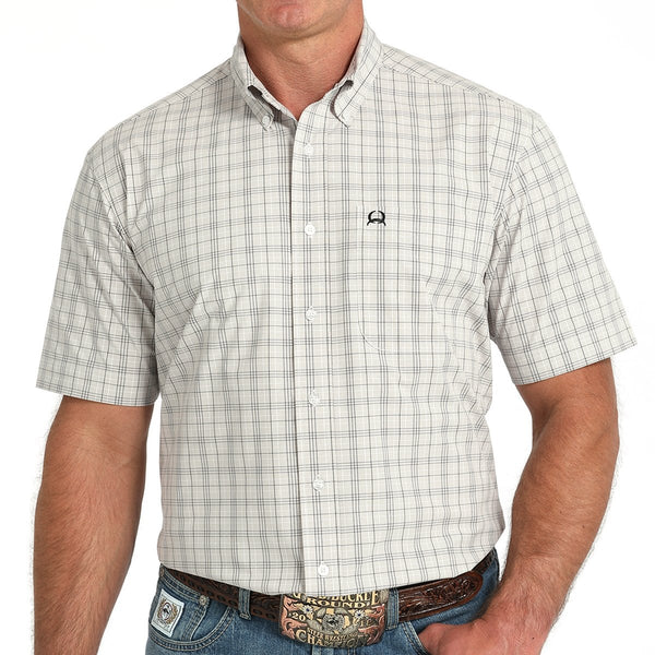 Men's Short Sleeve Plaid Shirt- Cinch