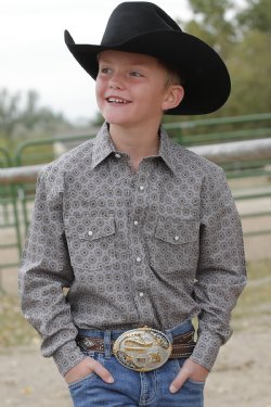 Boy's Gray Western Shirt - Cinch