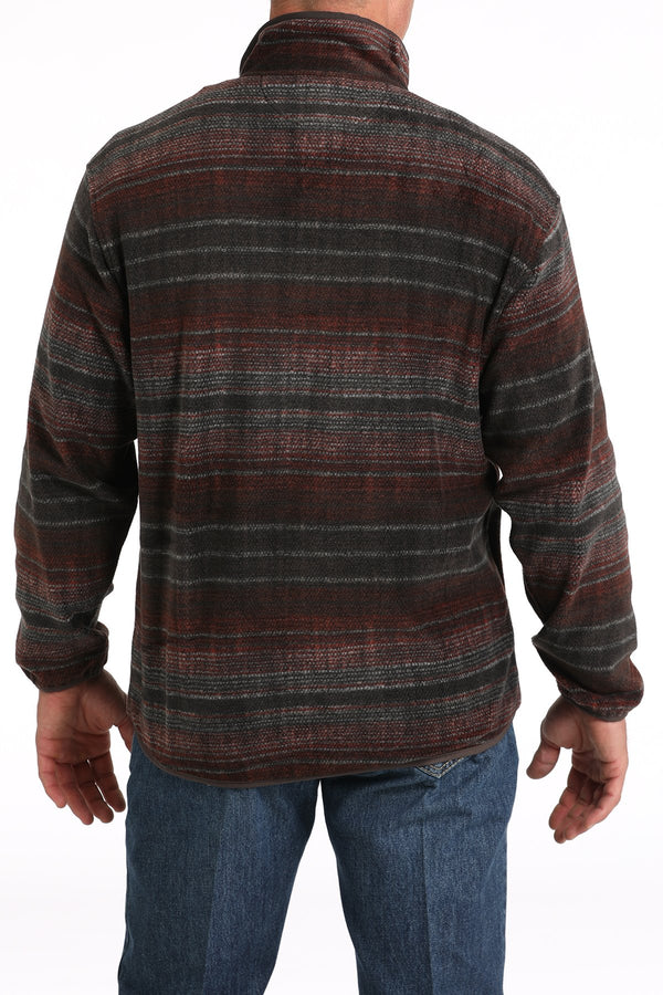 Mens Fleece Pullover Jacket Back