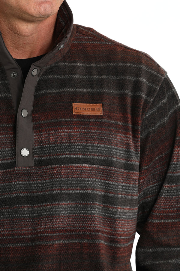 Mens Fleece Pullover Jacket Close up