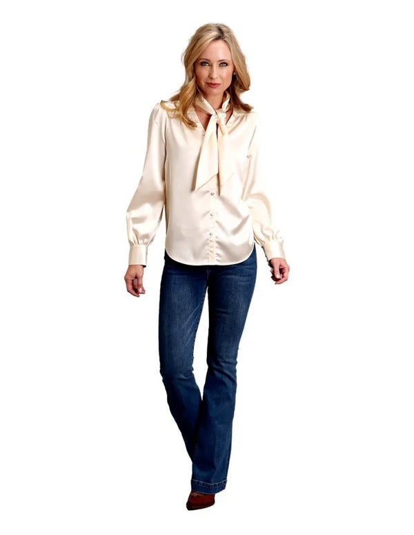 Women's Champagne Satin Shirt - Stetson