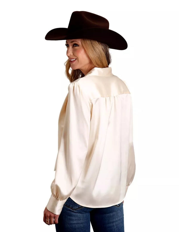 Women's Champagne Satin Shirt - Stetson