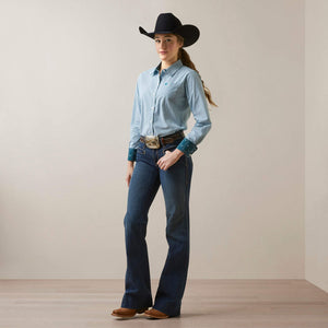 Women's Crystal Teal Stripe Shirt - Ariat