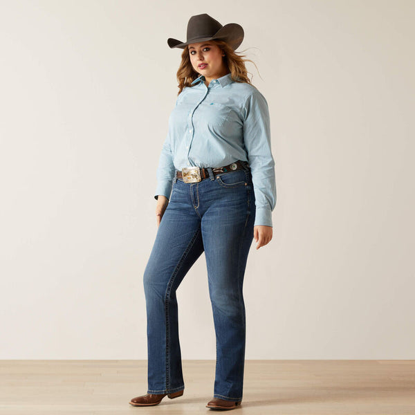 Women's Crystal Teal Stripe Shirt - Ariat