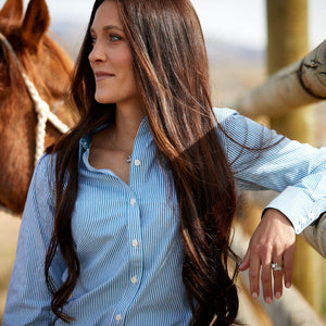 Women's Crystal Teal Stripe Shirt - Ariat