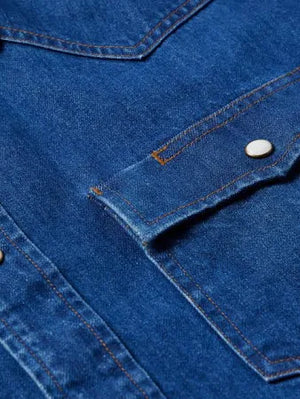 Men's Dark Denim Classic Western Snap -Schaefer