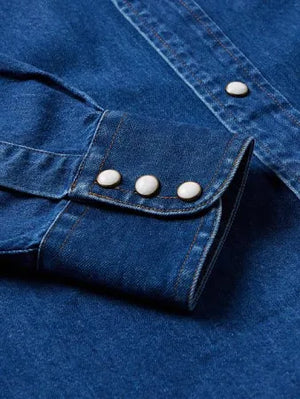 Men's Dark Denim Classic Western Snap -Schaefer
