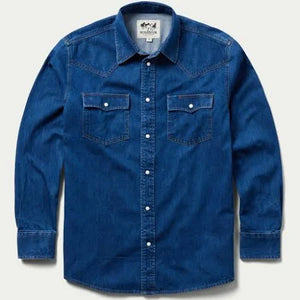 Men's Dark Denim Classic Western Snap -Schaefer