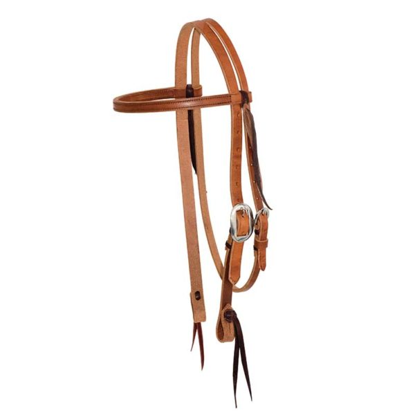 3/4" Twisted & Tied Leather Browband Headstall - Partrade