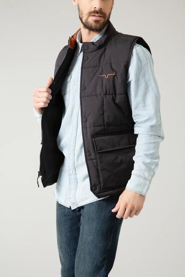 Men's Black Vest - Kimes Ranch