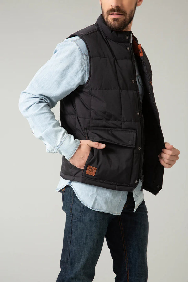 Men's Black Vest - Kimes Ranch