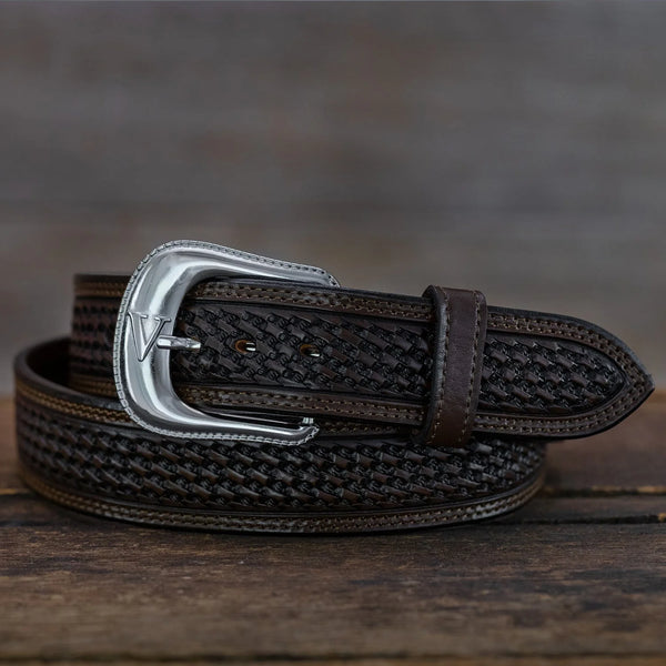 Basket Weave Straight Belt - Vogt Silversmiths