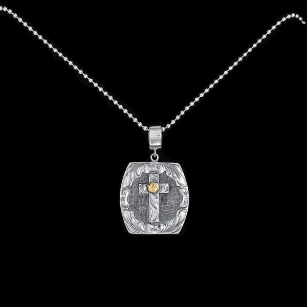 The Golden Blossom Cross Pendant - Vogt Silversmiths